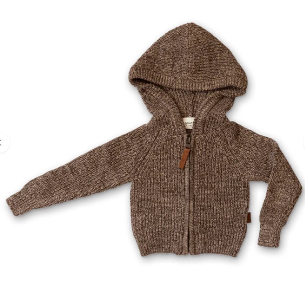 Goumi KNIT HOODIE | BARK NWT 3-6 months